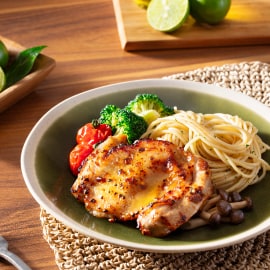 青檸柚子焗雞扒配意粉