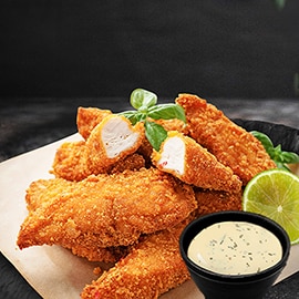 青檸醬配脆皮炸雞