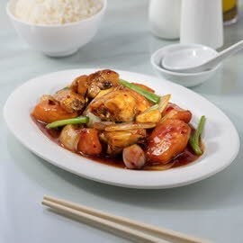 雞汁煮南瓜鮮辣雞球 雞汁煮南瓜鮮辣雞球